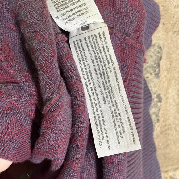 Abercrombie and Fitch Cardigan Sweater Large Purple Blue - Picture 11 of 13